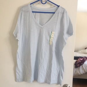 Lightweight blue v neck